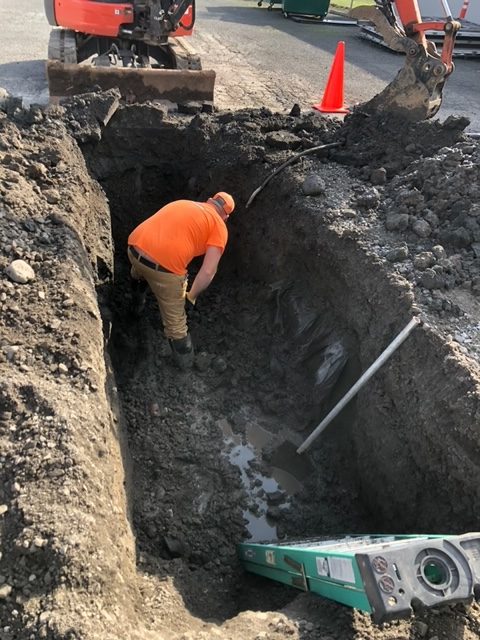 Drain and sewer excavation work